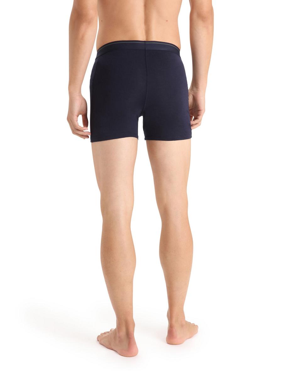 Sous Vêtement Icebreaker Merino Anatomica Boxers With Fly Homme Bleu Marine | FR 1307OKIR